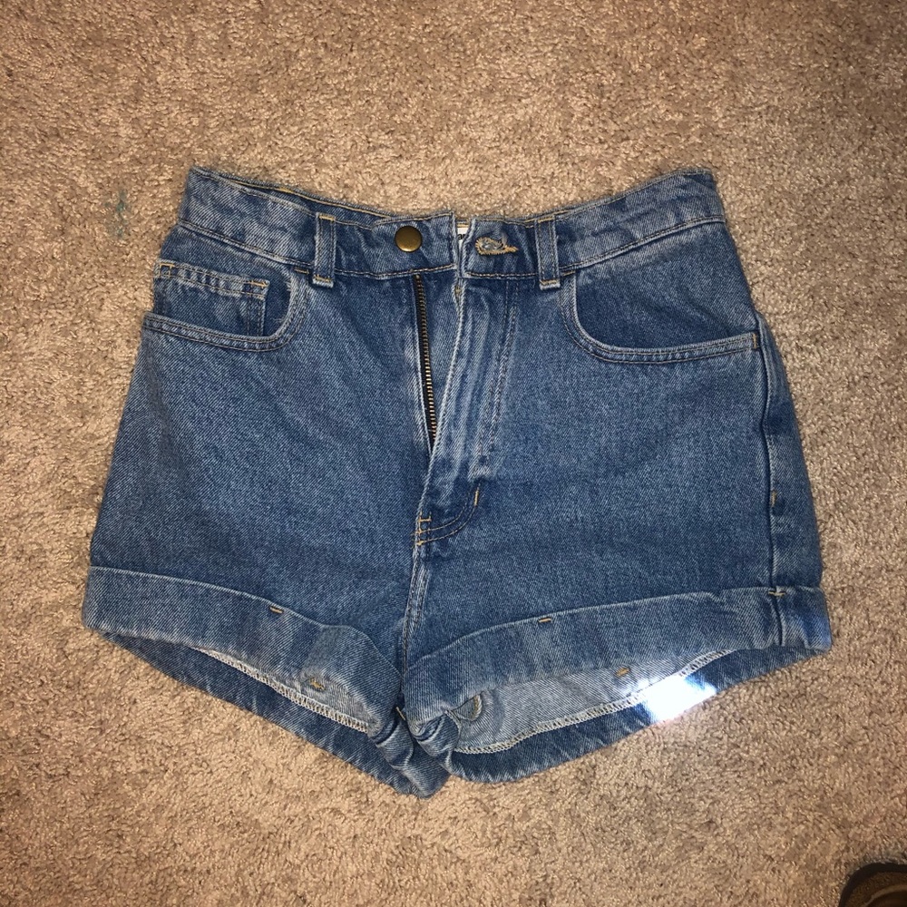 American Apparel High Waisted Jean Shorts